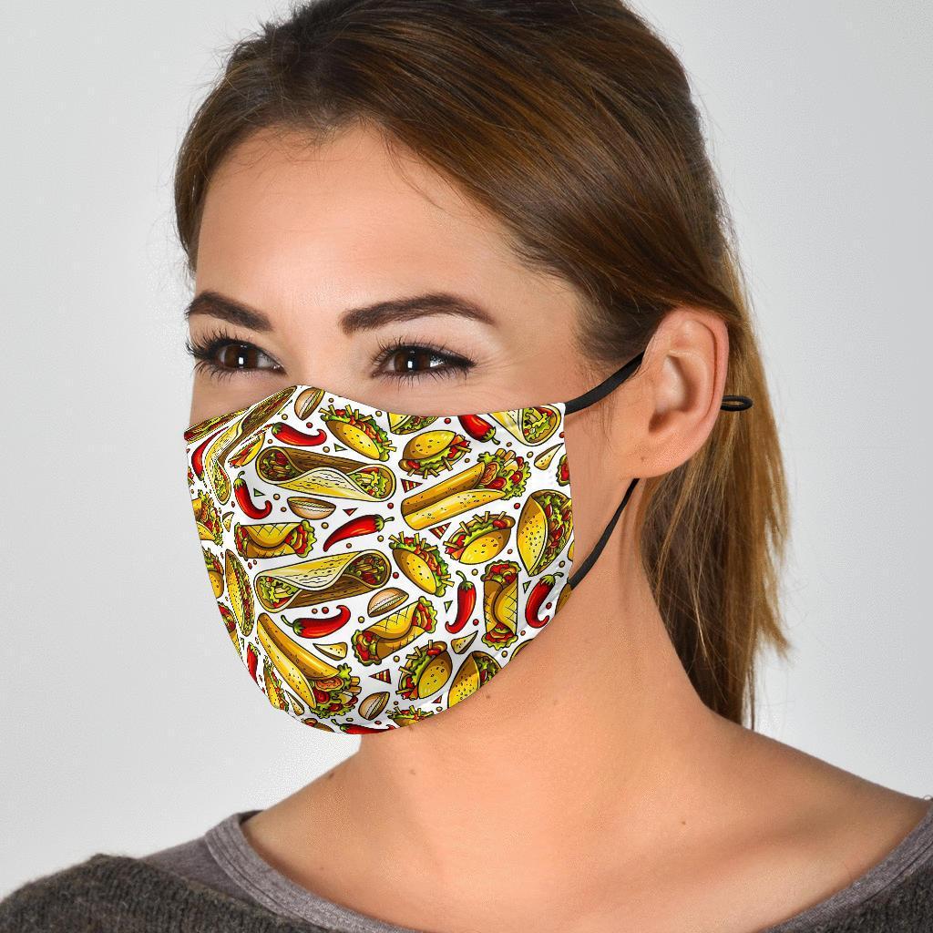 Pattern Print Taco Face Mask-grizzshop