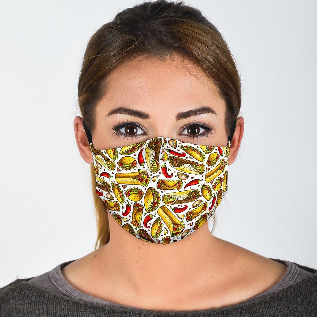 Pattern Print Taco Face Mask-grizzshop