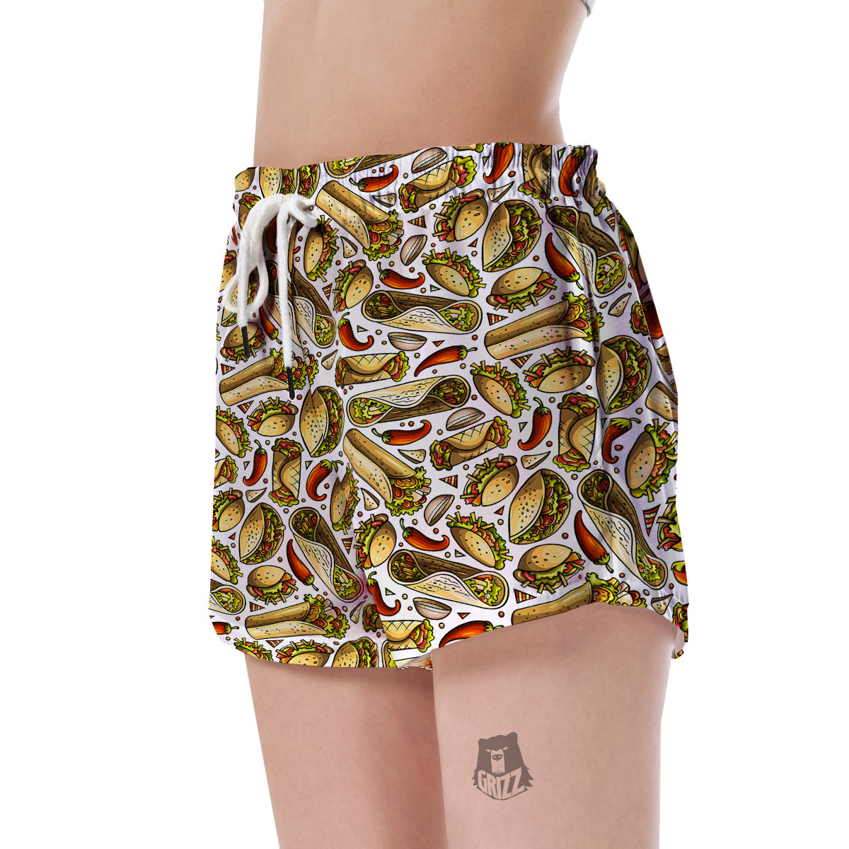 Pattern Print Taco Women's Shorts-grizzshop