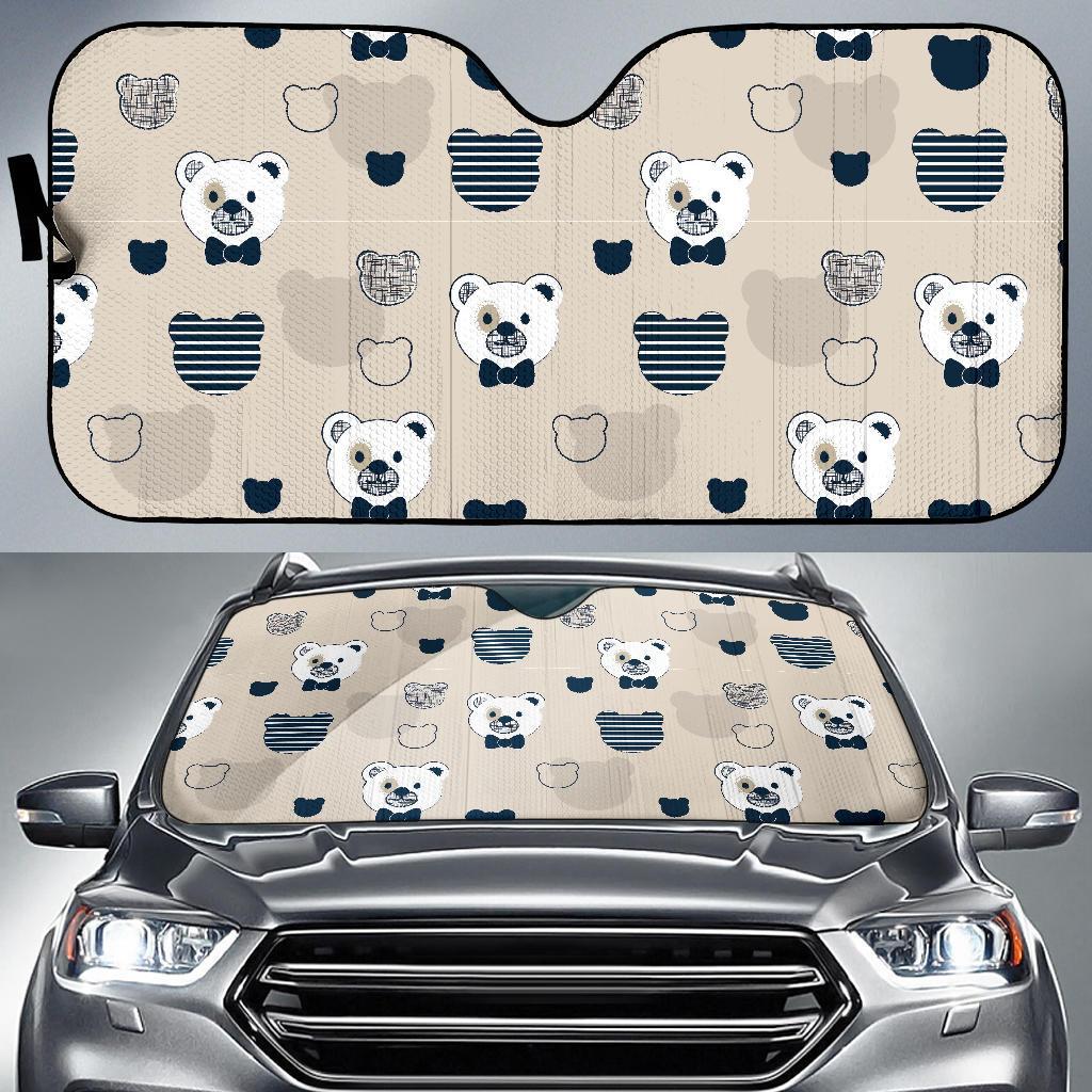 Pattern Print Teddy Bear Car Sun Shade-grizzshop