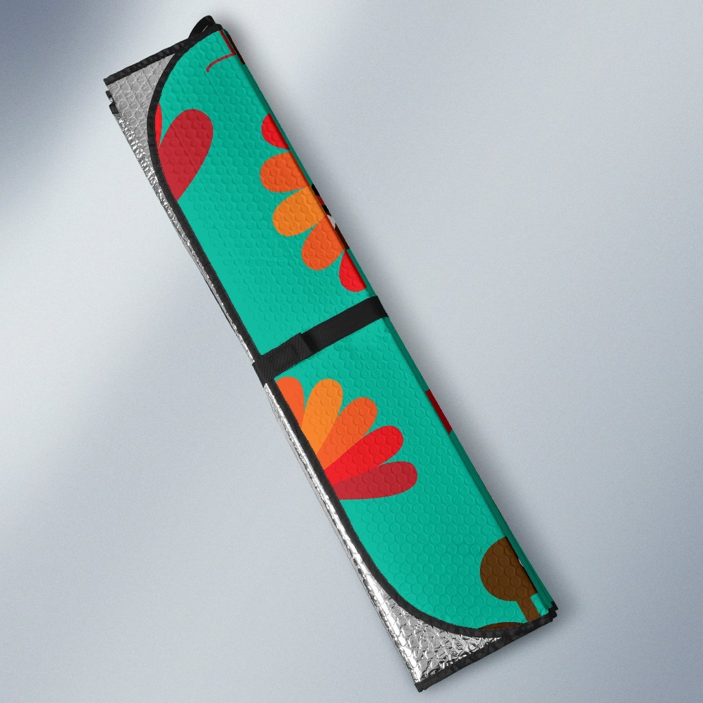 Pattern Print Thankgiving Turkey Car Sun Shade-grizzshop
