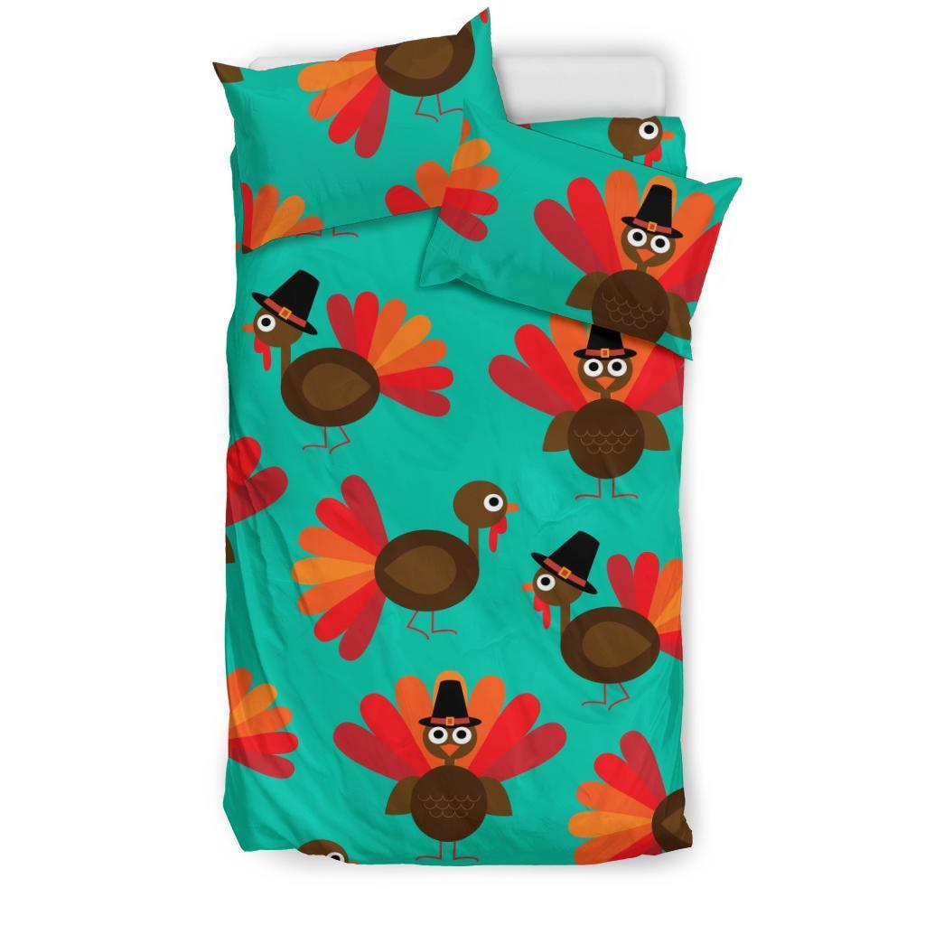 Pattern Print Thankgiving Turkey Duvet Cover Bedding Set-grizzshop