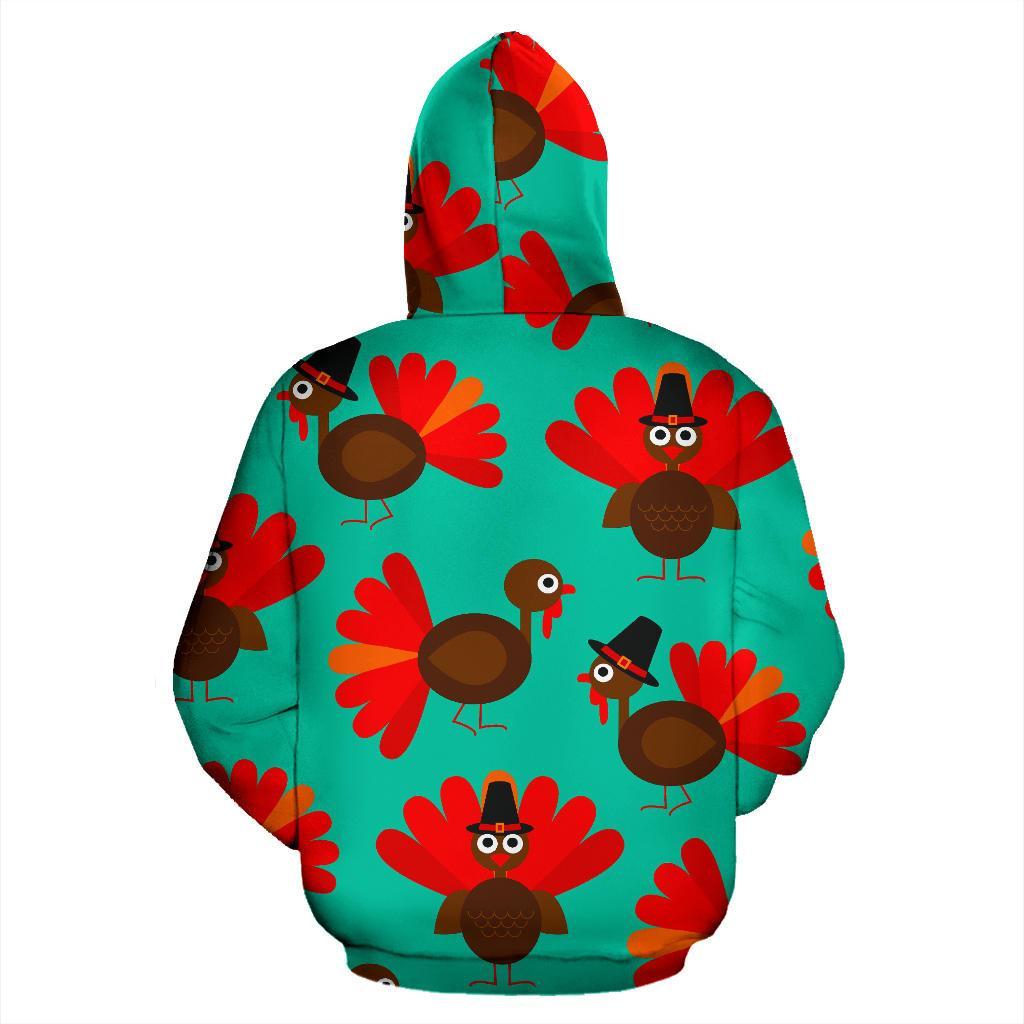 Pattern Print Thankgiving Turkey Men Women Pullover Hoodie-grizzshop