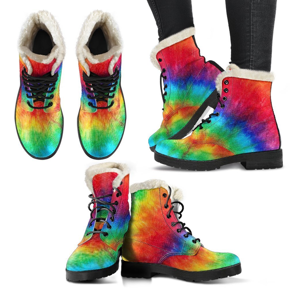 Pattern Print Tie Dye Comfy Winter Boots-grizzshop