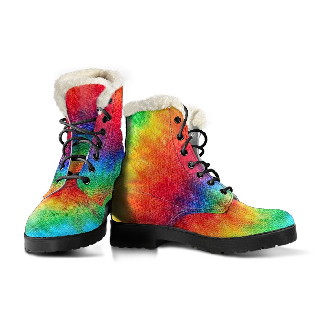 Pattern Print Tie Dye Comfy Winter Boots-grizzshop