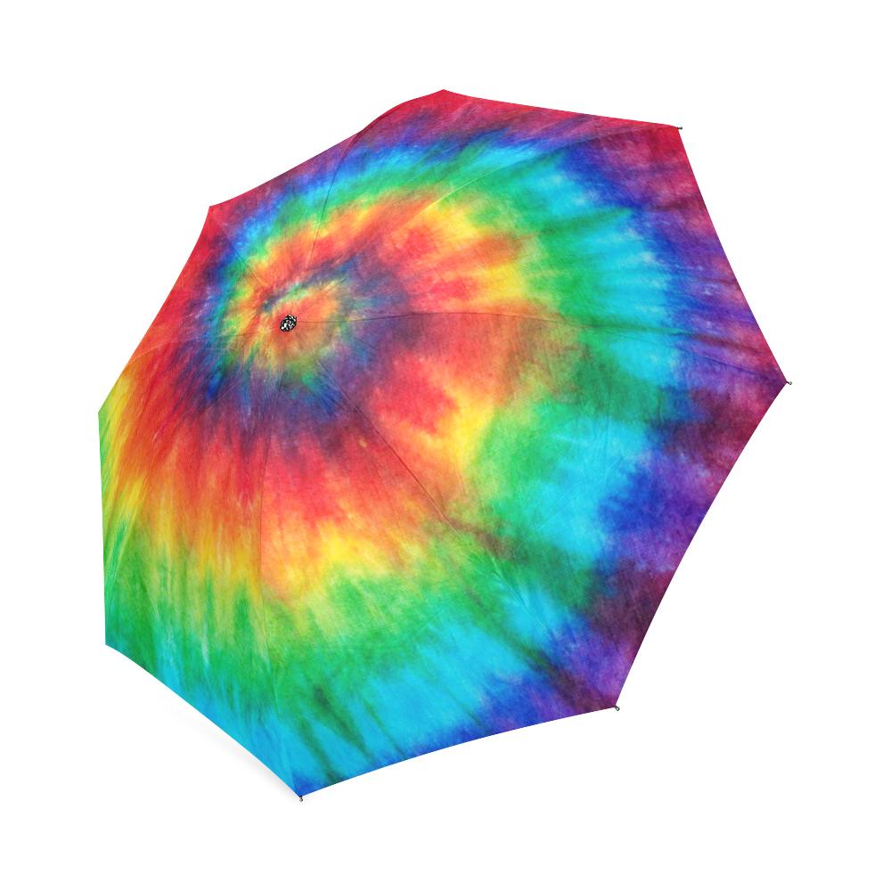 Pattern Print Tie Dye Print Foldable Umbrella-grizzshop