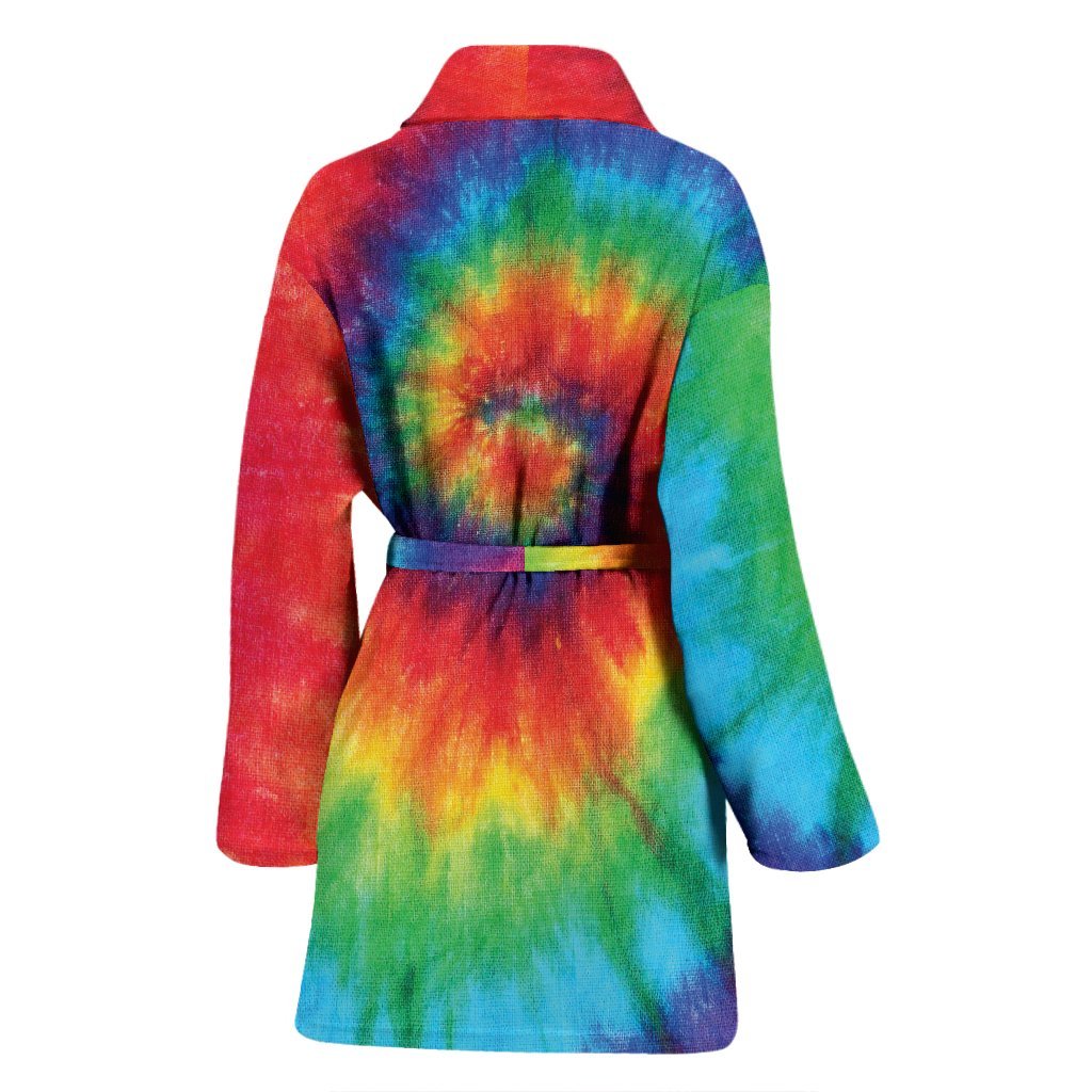 Pattern Print Tie Dye Women Long Robe-grizzshop