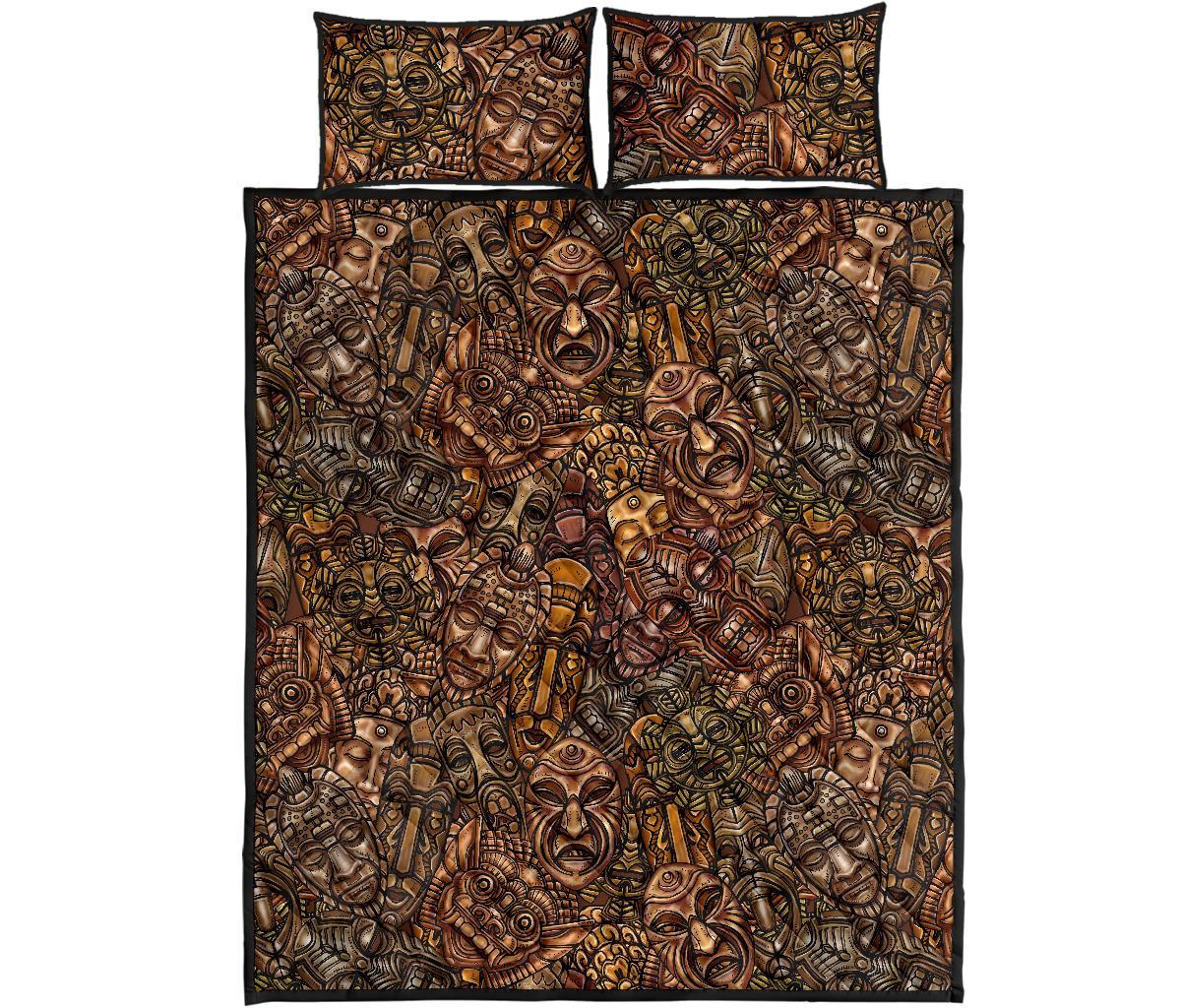 Pattern Print Totem Bed Set Quilt-grizzshop