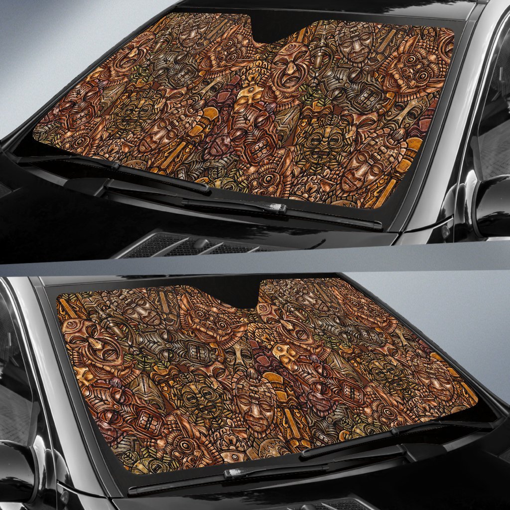 Pattern Print Totem Car Sun Shade-grizzshop