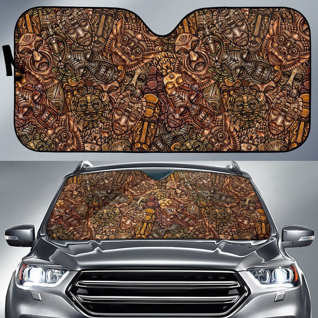 Pattern Print Totem Car Sun Shade-grizzshop