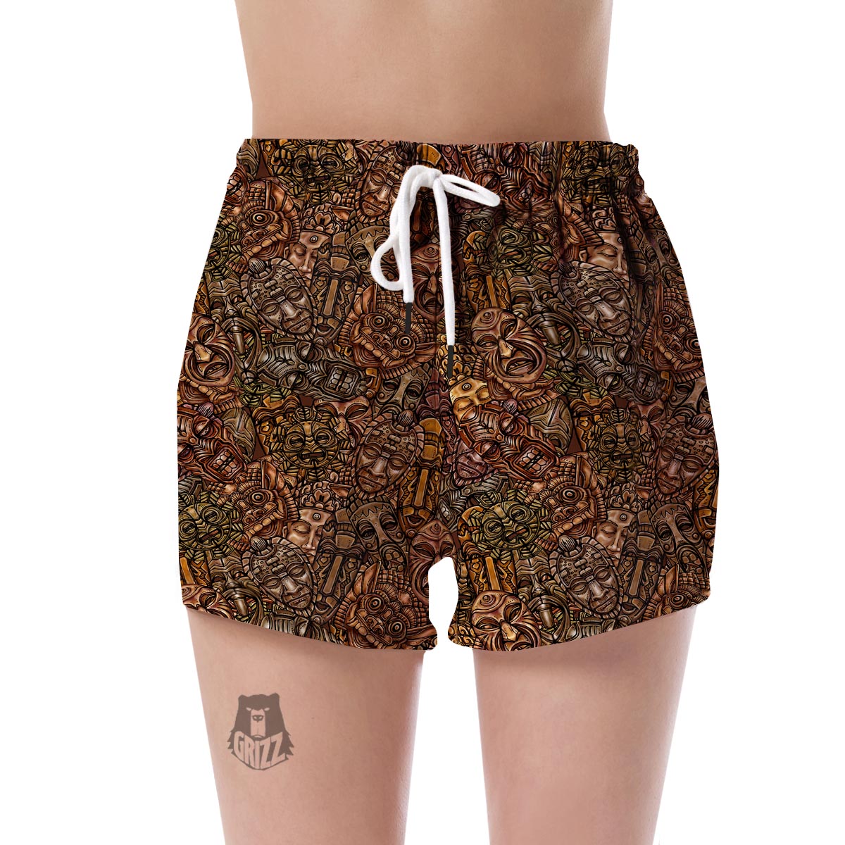 Pattern Print Totem Women's Shorts-grizzshop