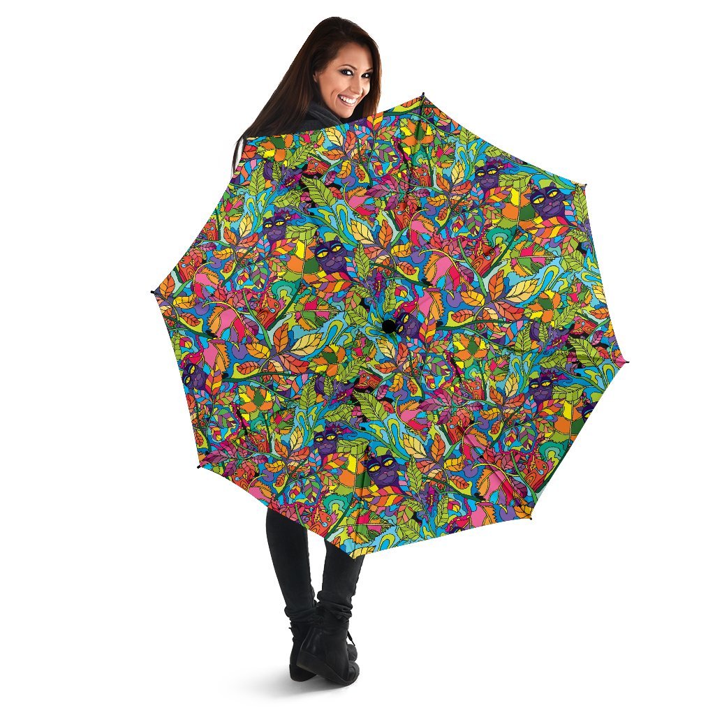 Pattern Print Trippy Automatic Foldable Umbrella-grizzshop