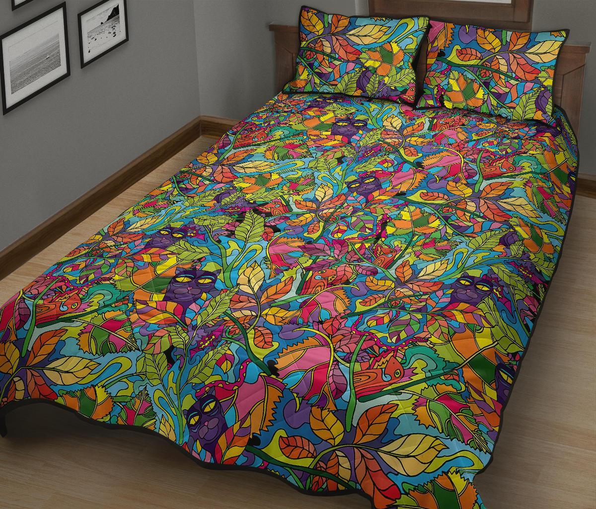 Pattern Print Trippy Bed Set Quilt-grizzshop