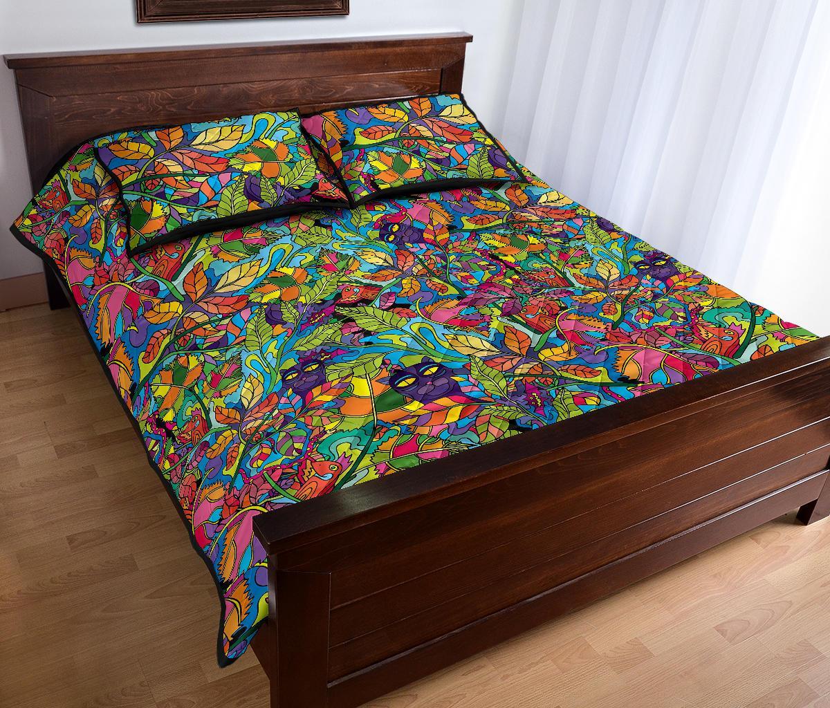 Pattern Print Trippy Bed Set Quilt-grizzshop