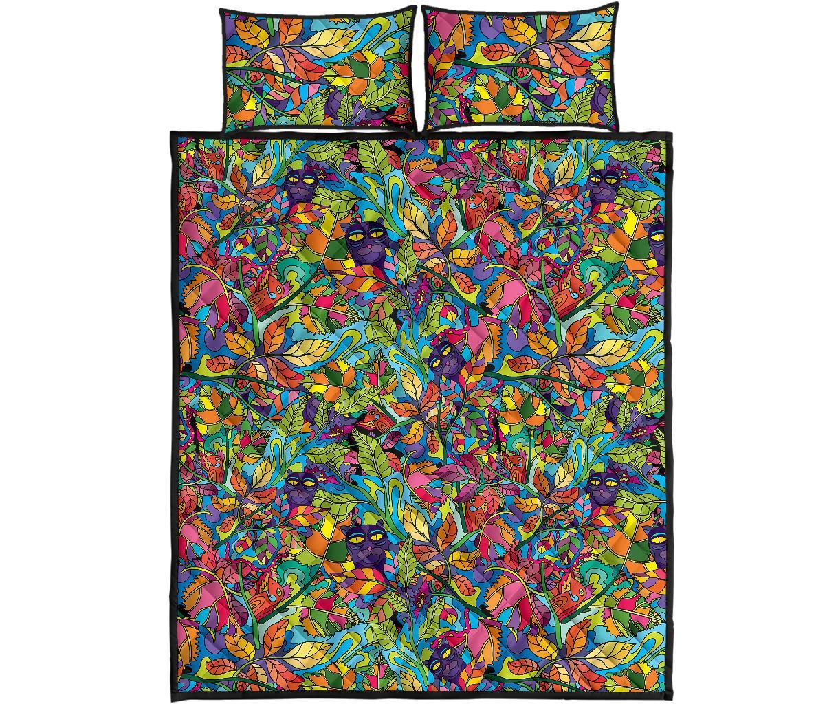 Pattern Print Trippy Bed Set Quilt-grizzshop