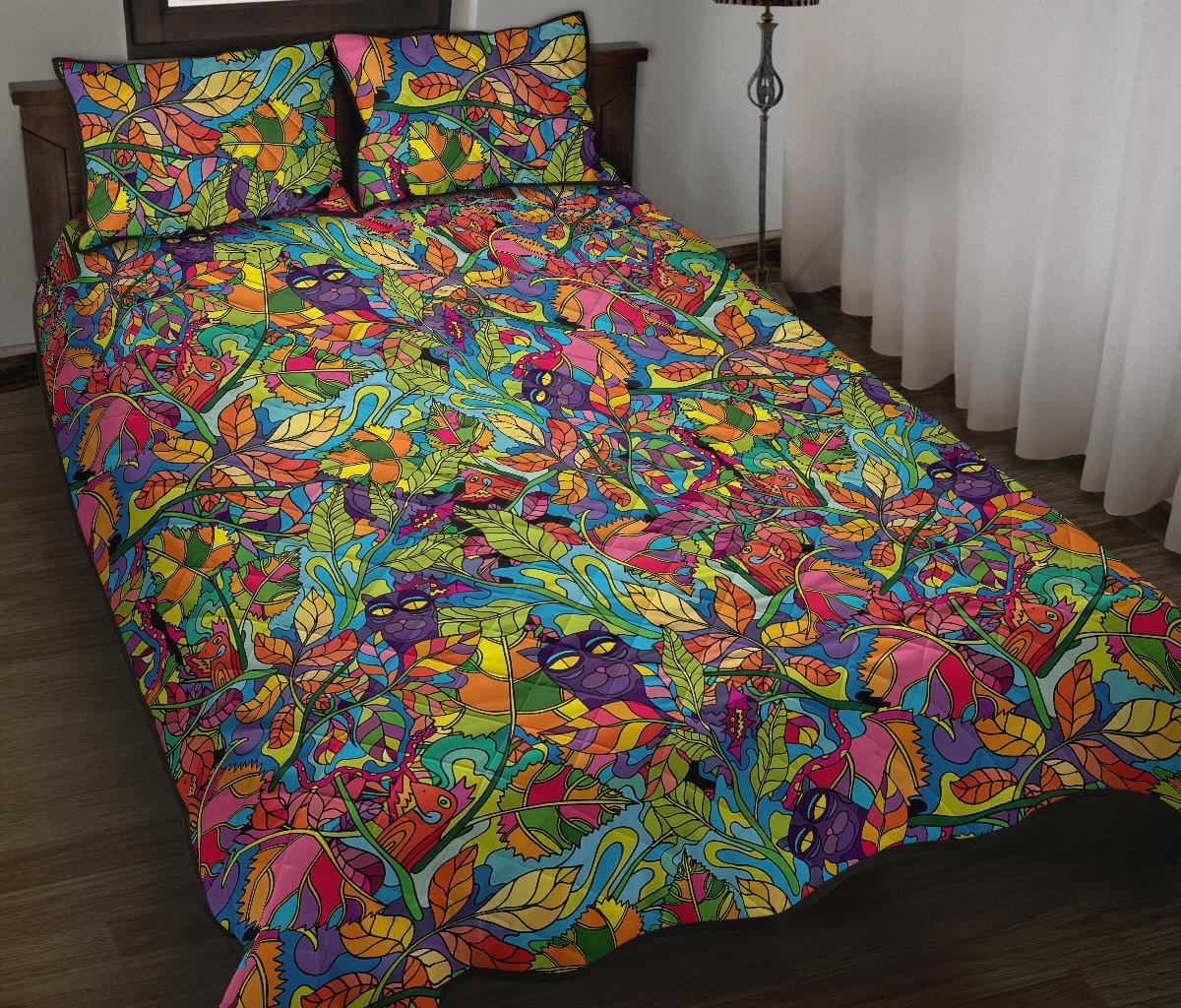 Pattern Print Trippy Bed Set Quilt-grizzshop