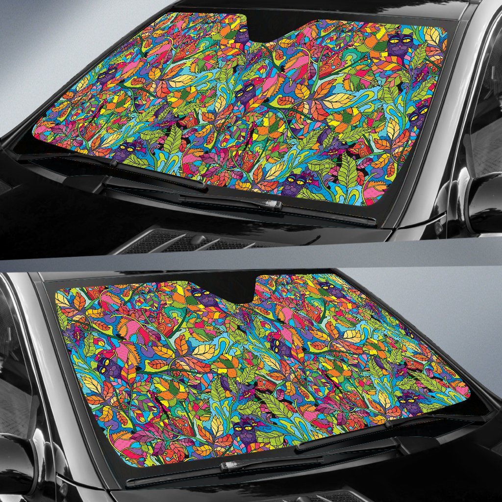 Pattern Print Trippy Car Sun Shade-grizzshop