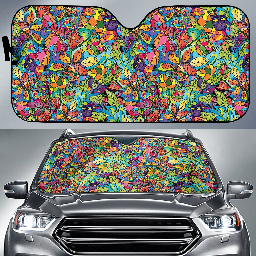 Pattern Print Trippy Car Sun Shade-grizzshop