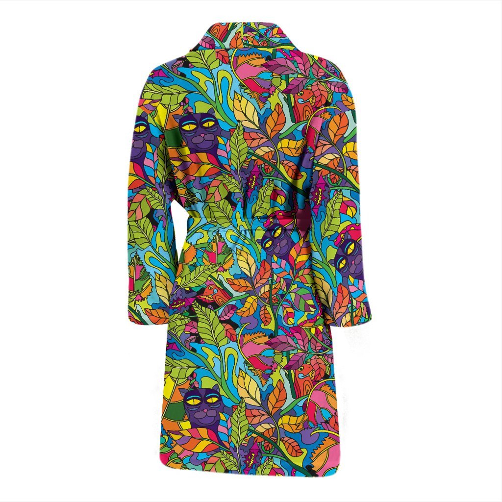Pattern Print Trippy Men Long Robe-grizzshop