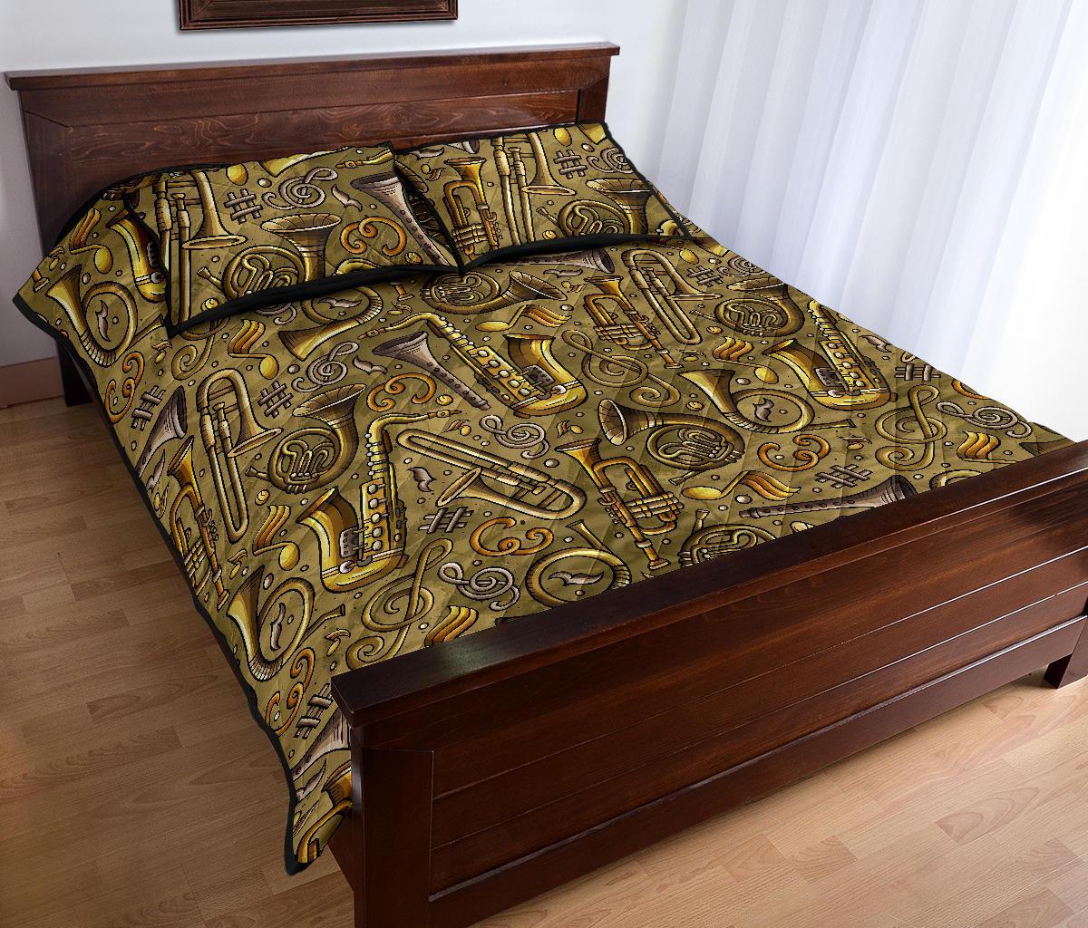 Pattern Print Trumpet Bed Set Quilt-grizzshop
