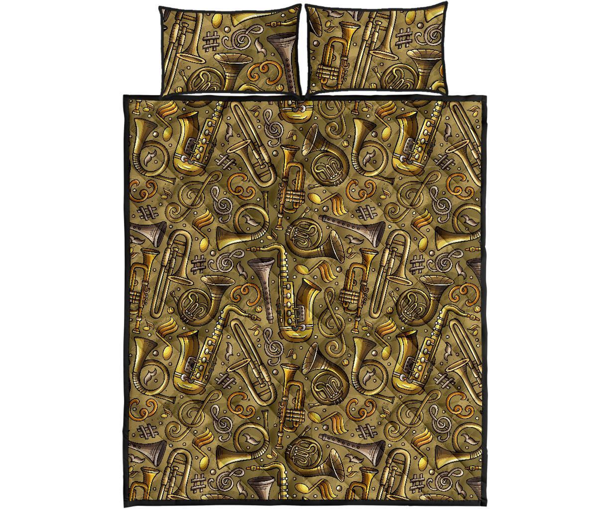 Pattern Print Trumpet Bed Set Quilt-grizzshop