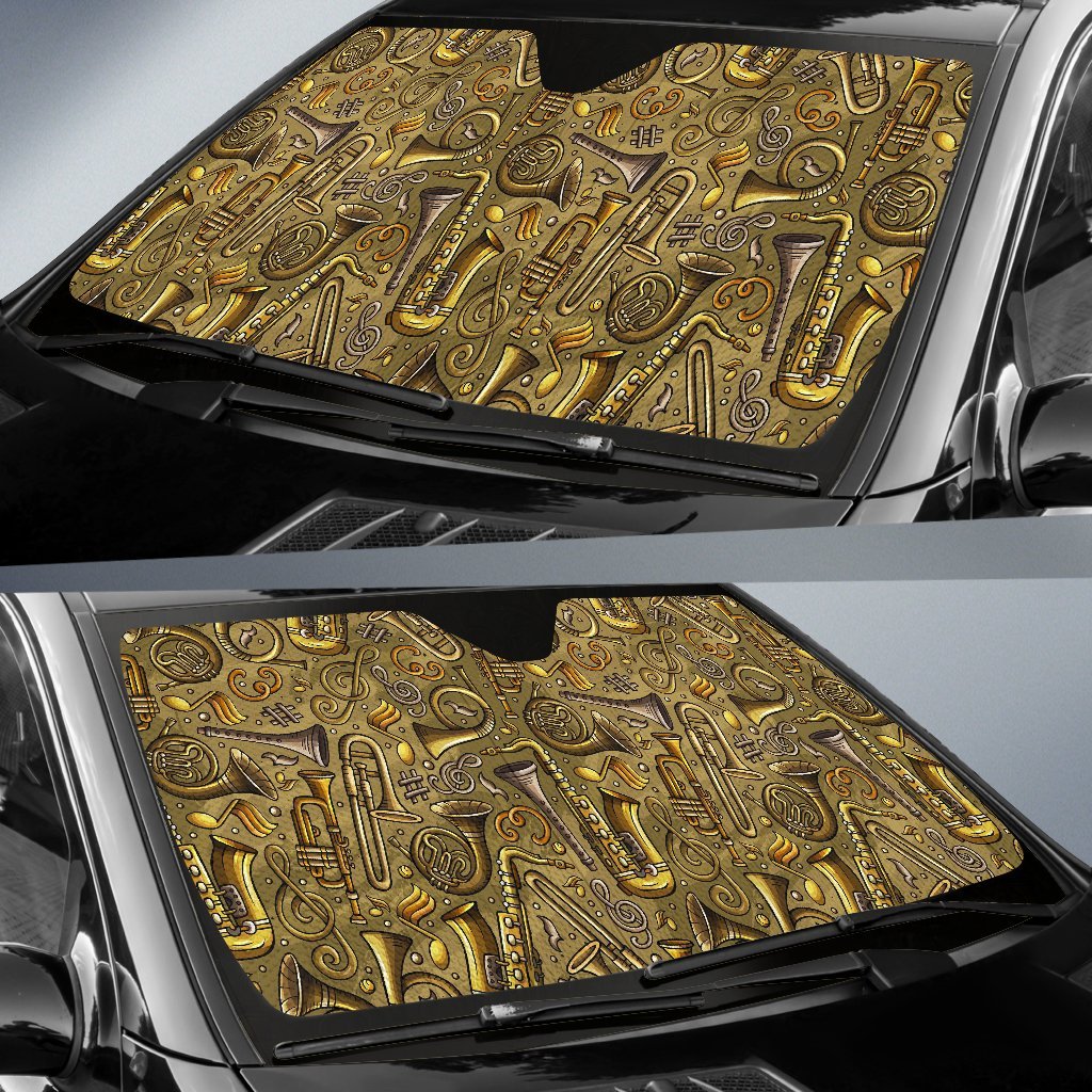 Pattern Print Trumpet Car Sun Shade-grizzshop