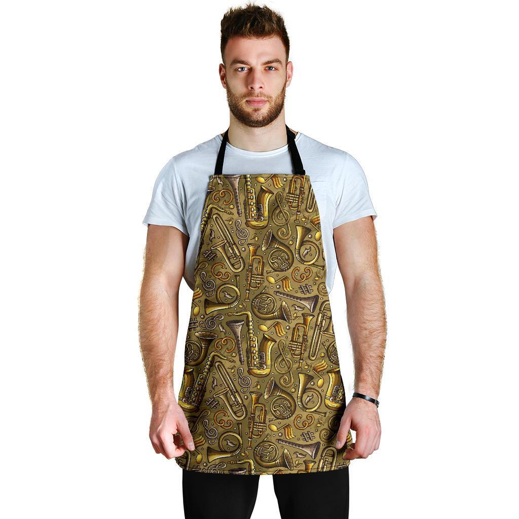 Pattern Print Trumpet Men's Apron-grizzshop