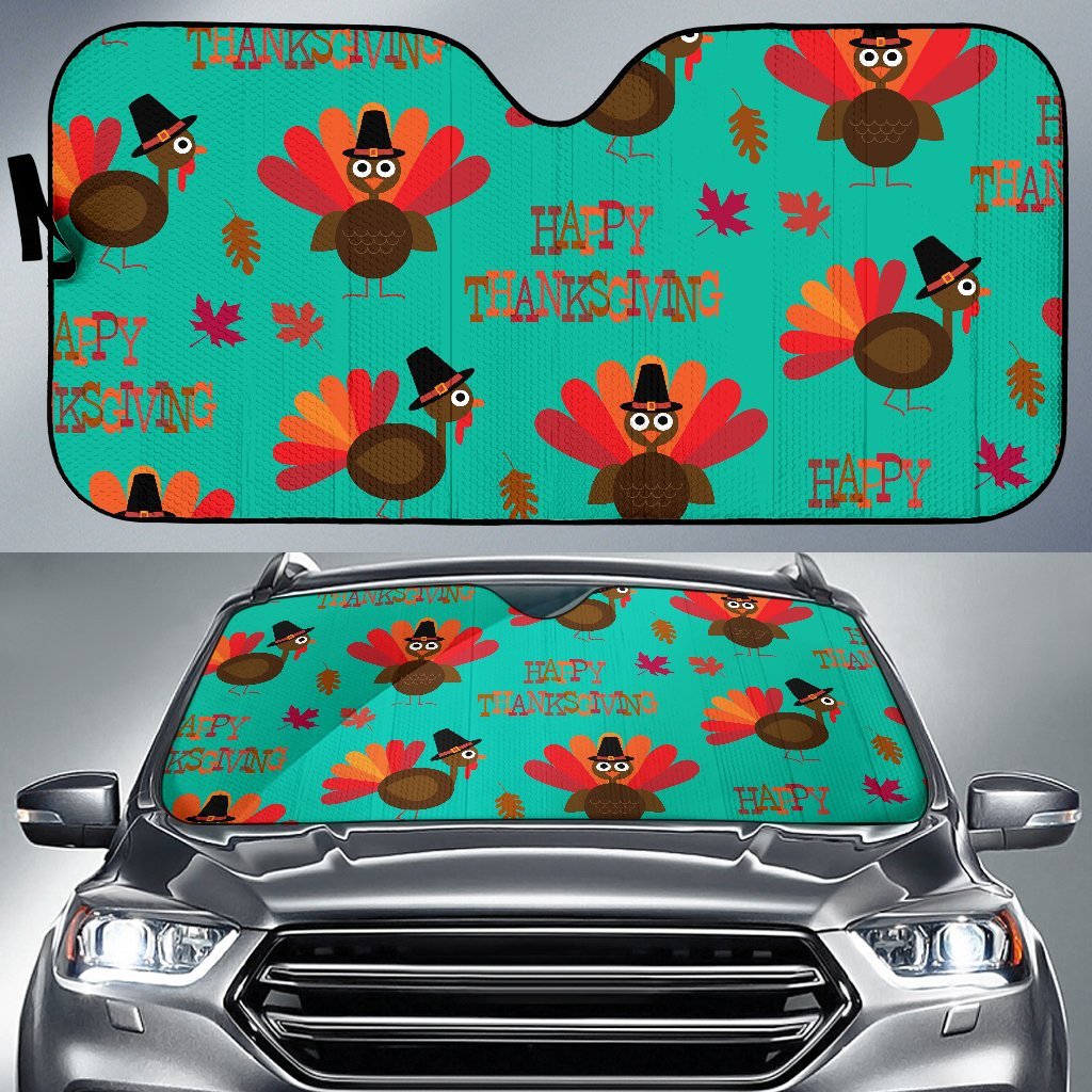 Pattern Print Turkey Thankgiving Car Sun Shade-grizzshop