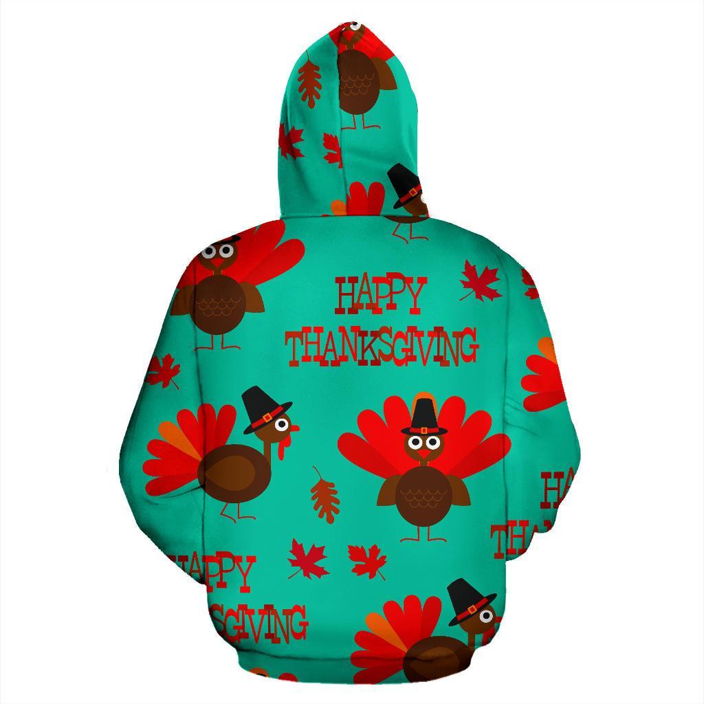 Pattern Print Turkey Thankgiving Men Women Pullover Hoodie-grizzshop