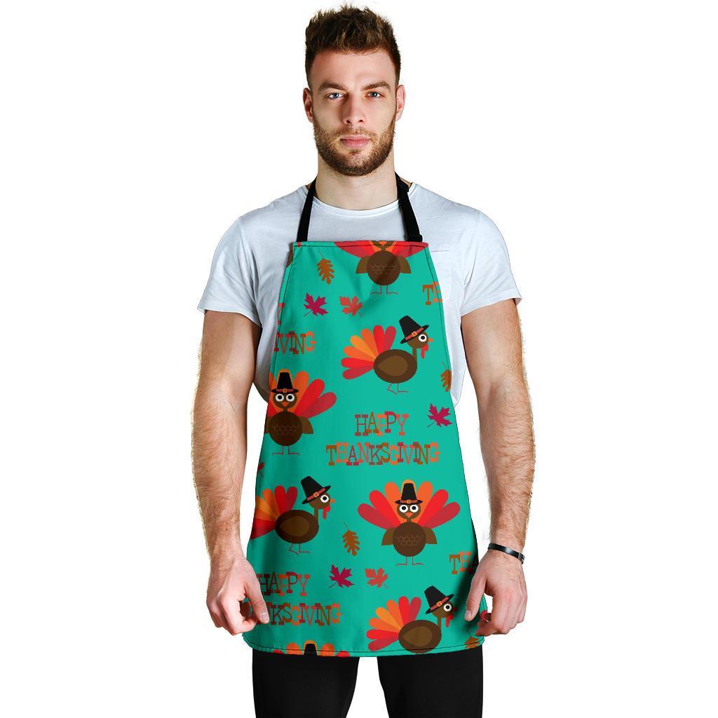 Pattern Print Turkey Thankgiving Men's Apron-grizzshop