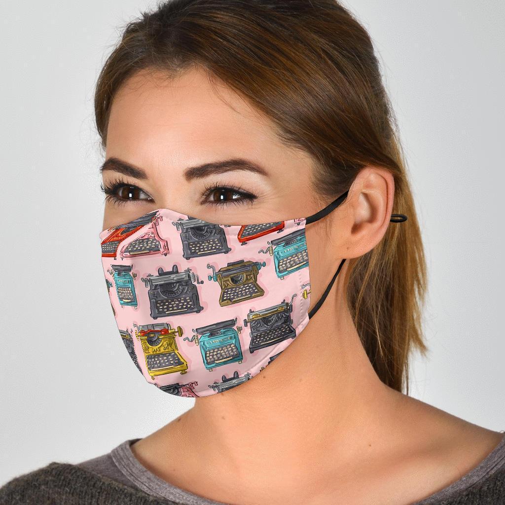 Pattern Print Typewriter Face Mask-grizzshop