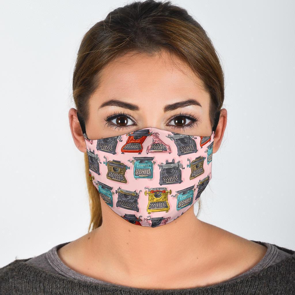 Pattern Print Typewriter Face Mask-grizzshop
