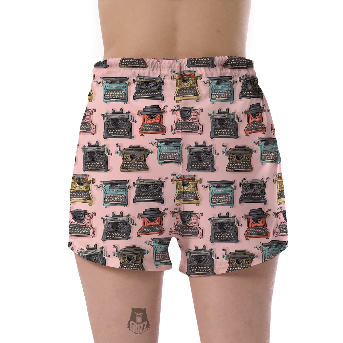 Pattern Print Typewriter Women's Shorts-grizzshop