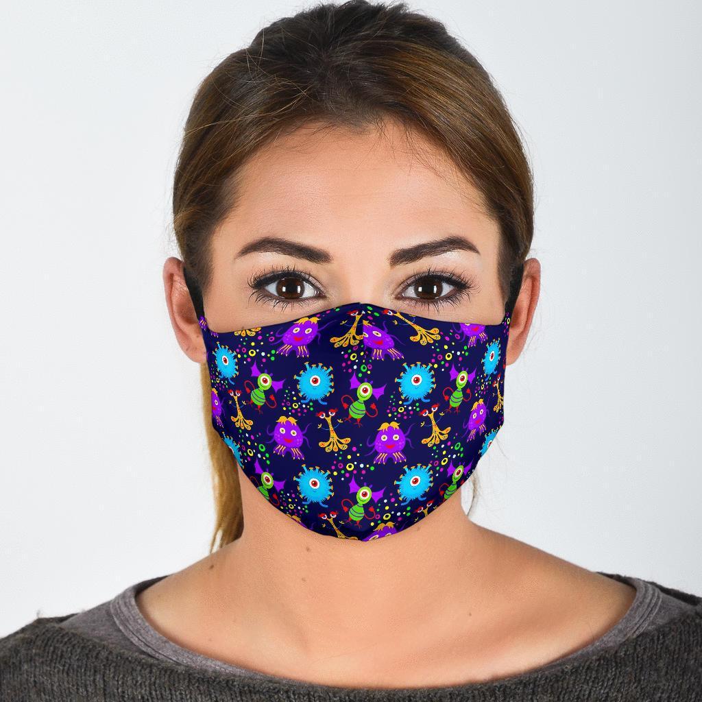 Pattern Print Ufo Alien Face Mask-grizzshop
