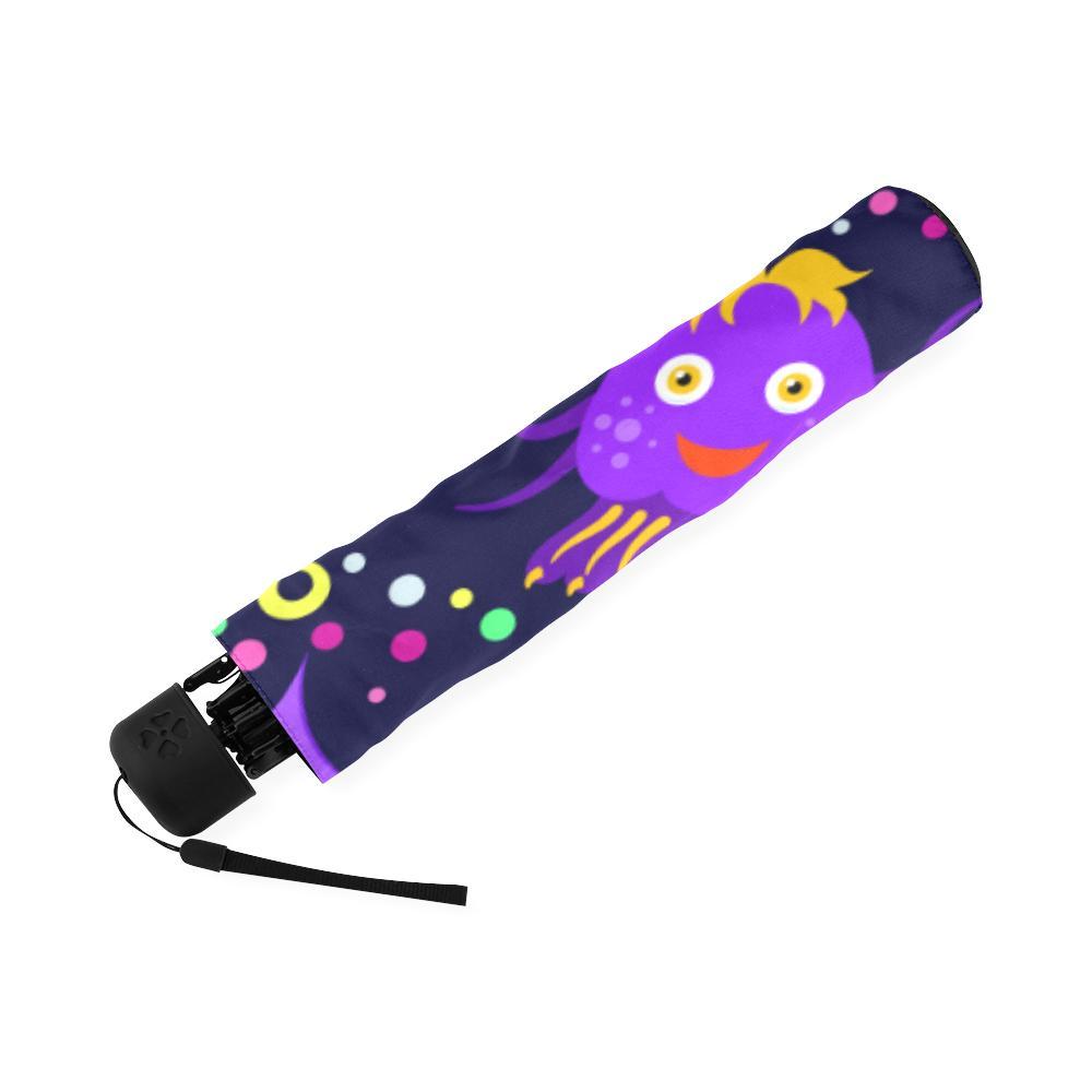 Pattern Print Ufo Alien Foldable Umbrella-grizzshop