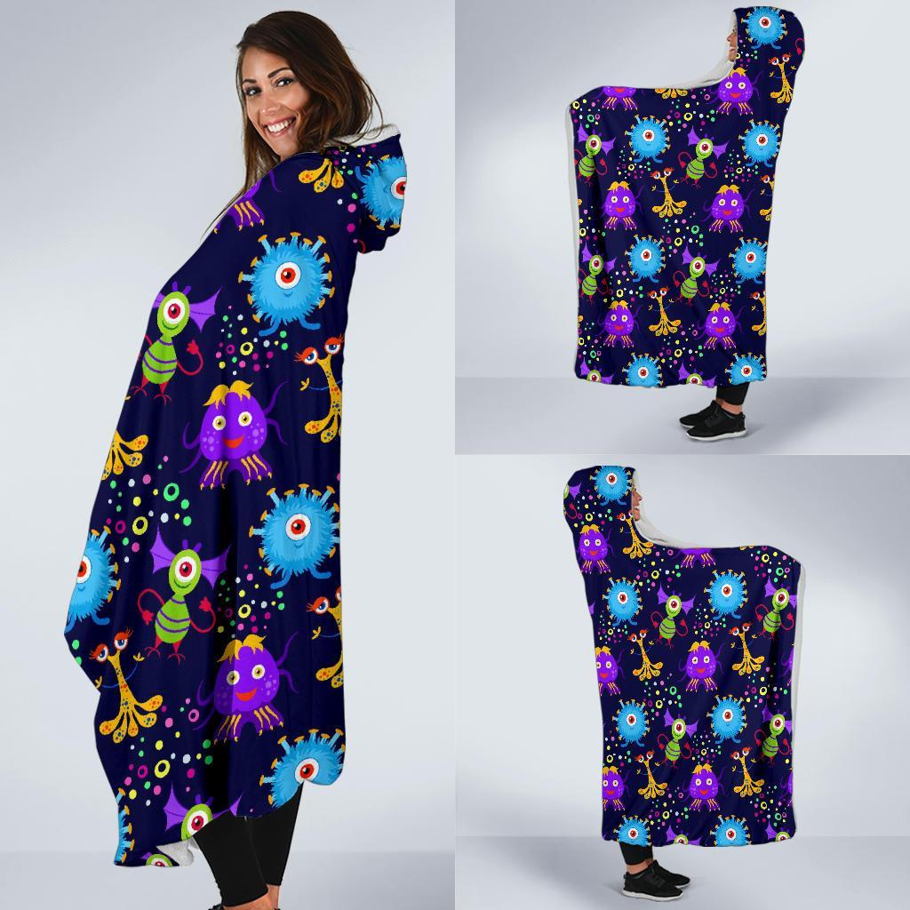 Pattern Print Ufo Alien Hooded Blanket-grizzshop