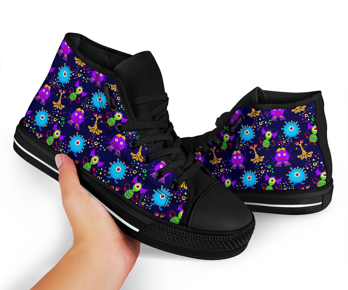 Pattern Print Ufo Alien Men Women's High Top Shoes-grizzshop