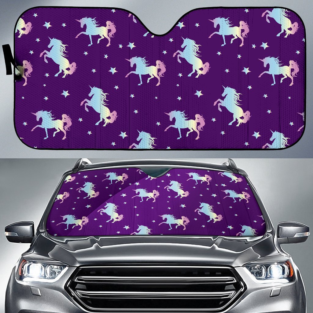 Pattern Print Unicorn Car Sun Shade-grizzshop