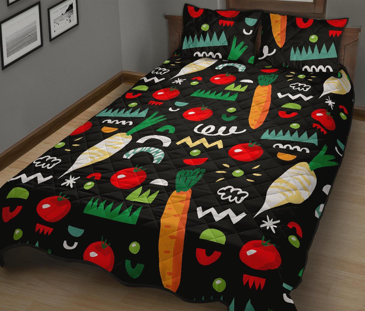 Pattern Print Vegan Bed Set Quilt-grizzshop