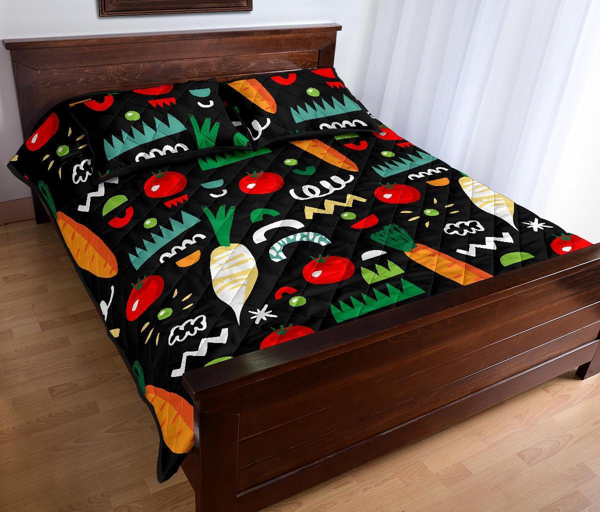 Pattern Print Vegan Bed Set Quilt-grizzshop