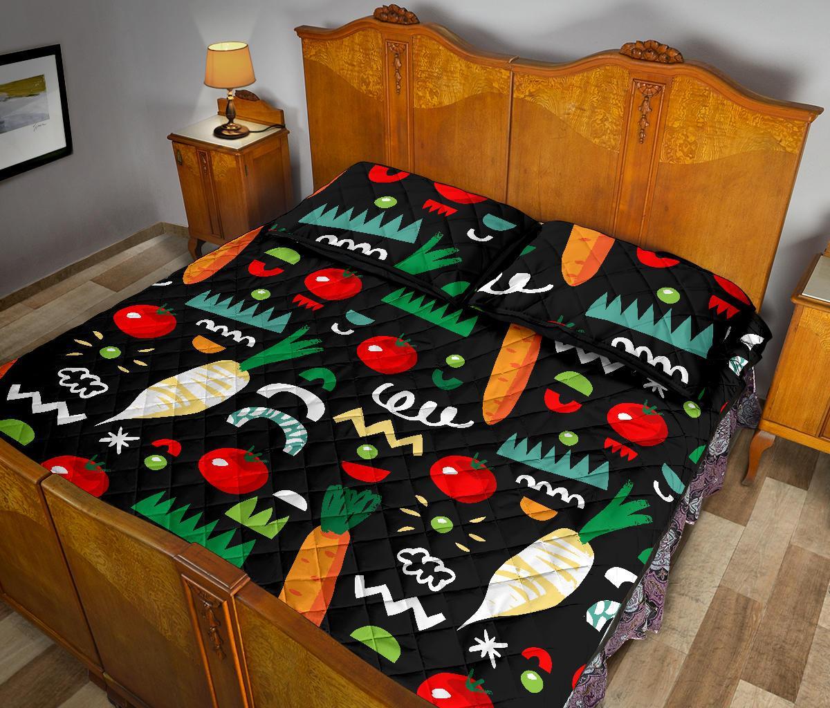 Pattern Print Vegan Bed Set Quilt-grizzshop