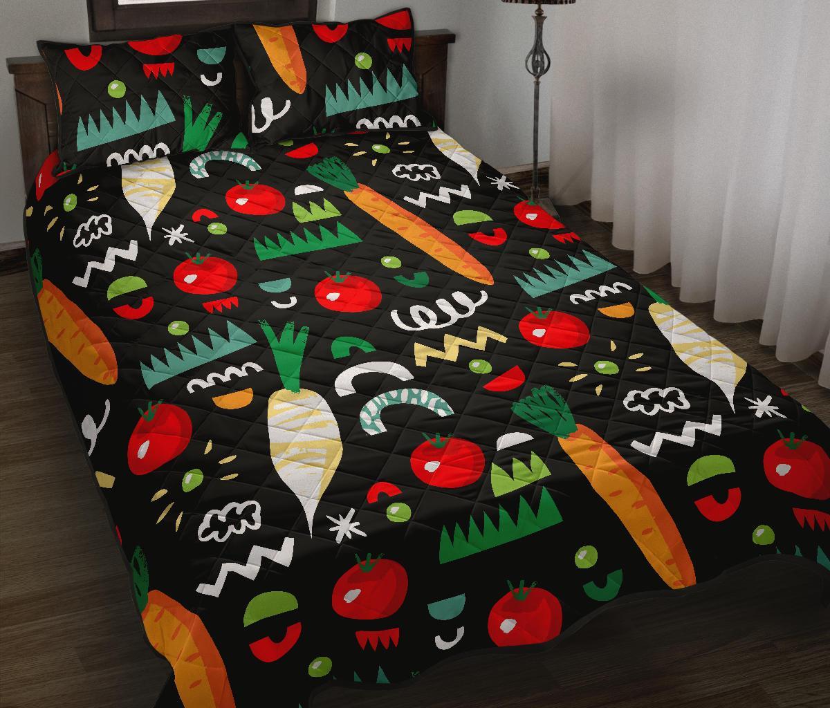 Pattern Print Vegan Bed Set Quilt-grizzshop
