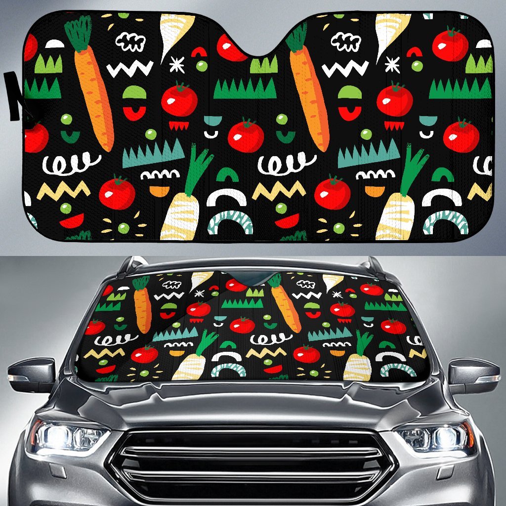Pattern Print Vegan Car Sun Shade-grizzshop