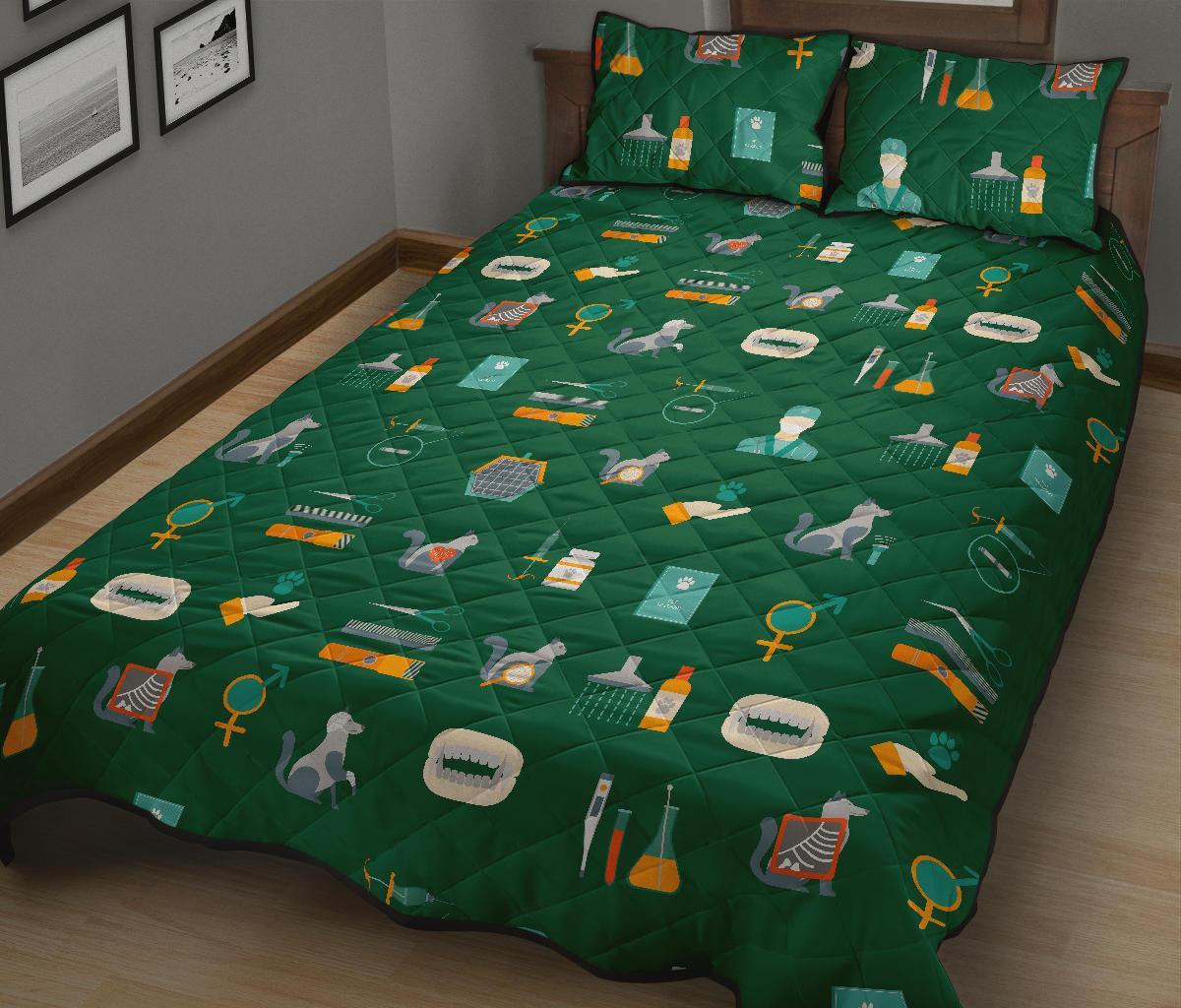 Pattern Print Veterianary Bed Set Quilt-grizzshop