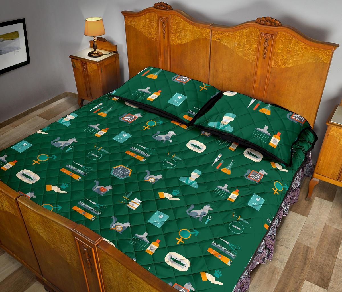 Pattern Print Veterianary Bed Set Quilt-grizzshop