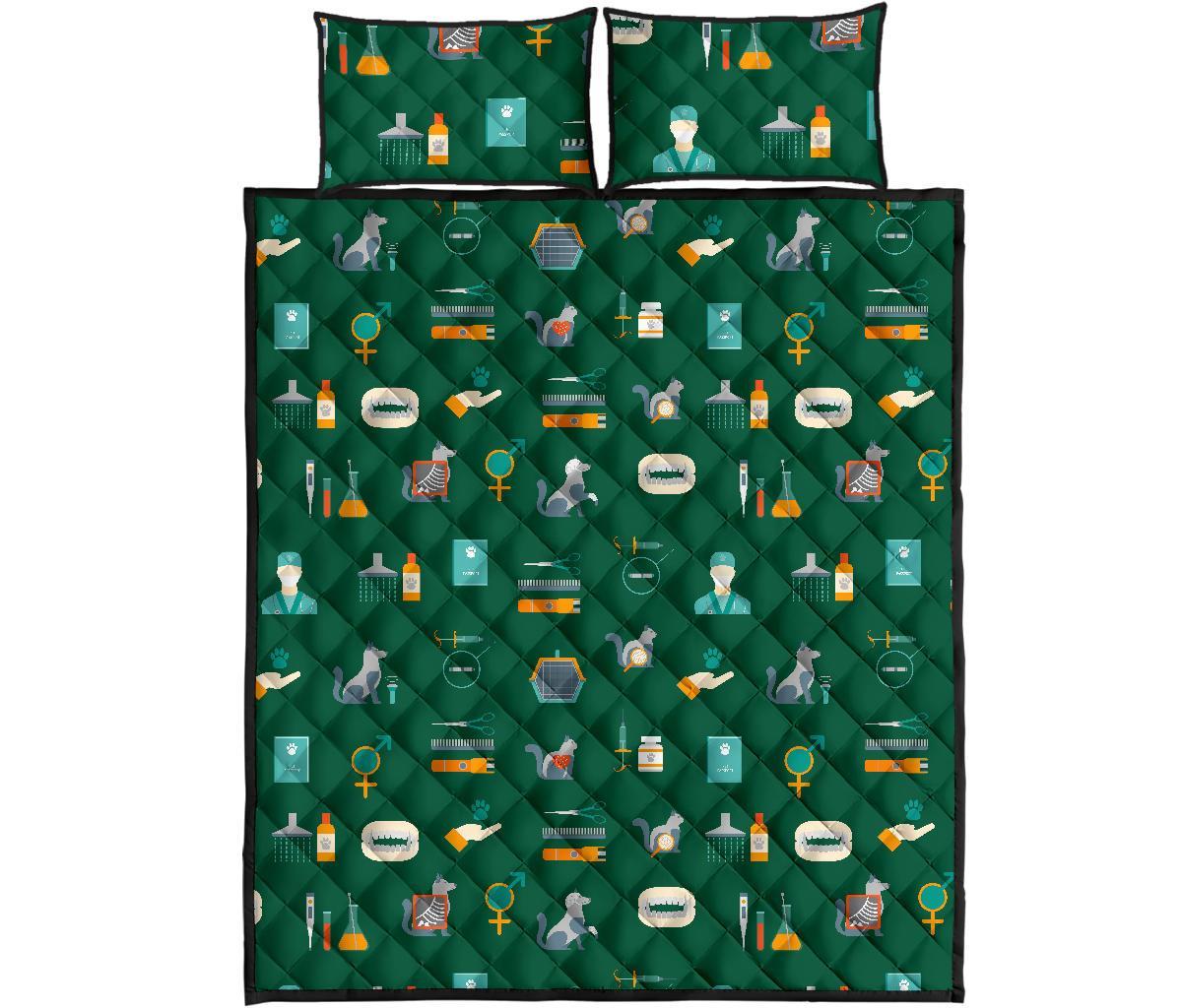 Pattern Print Veterianary Bed Set Quilt-grizzshop