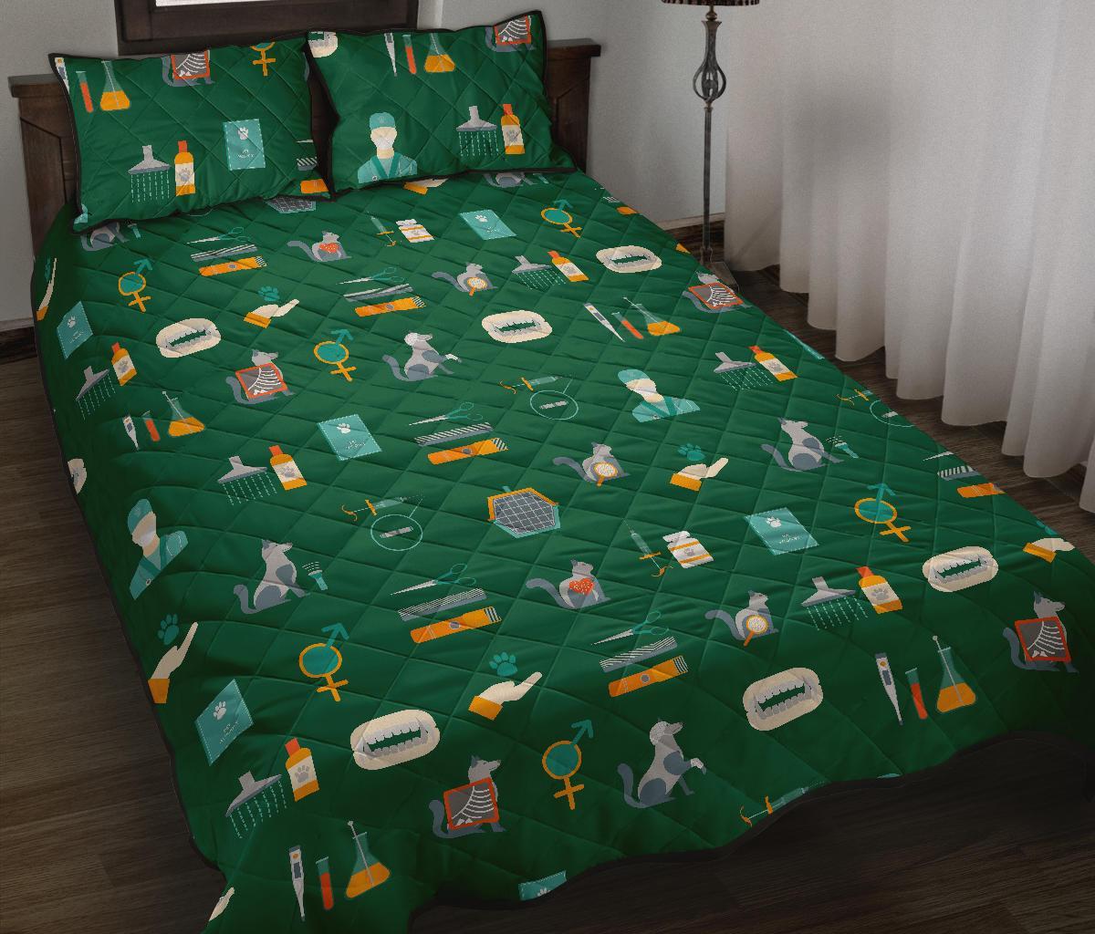 Pattern Print Veterianary Bed Set Quilt-grizzshop