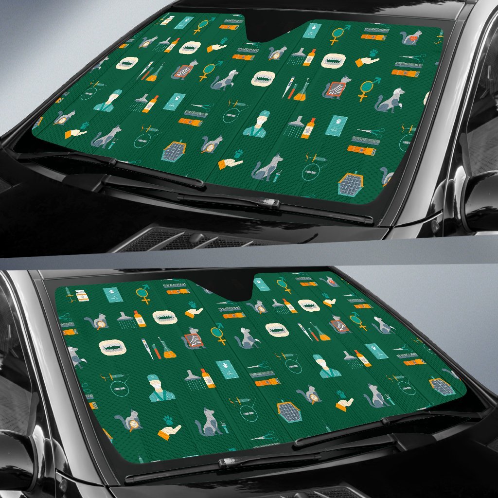 Pattern Print Veterianary Car Sun Shade-grizzshop
