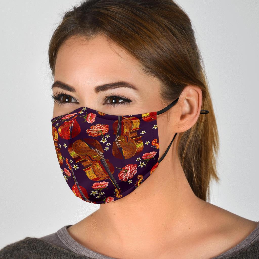 Pattern Print Violin Face Mask-grizzshop