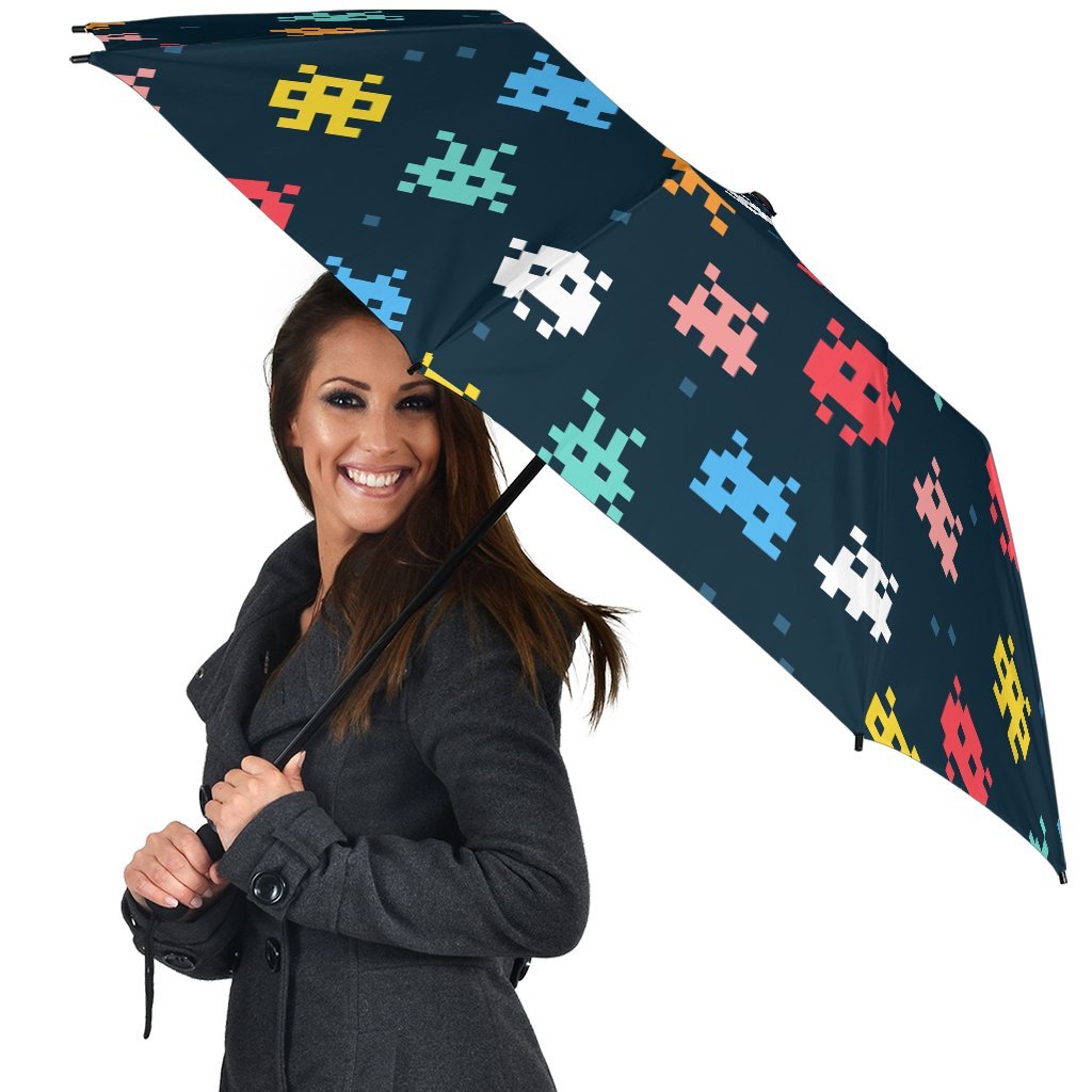 Pattern Print Virus Bacteria Automatic Foldable Umbrella-grizzshop